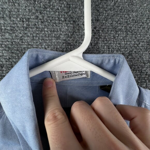 Gitman Bros For Fashion Post Louisville Button Up Shirt 15 33 Solid TTX 2x2 Blue - Picture 10 of 15